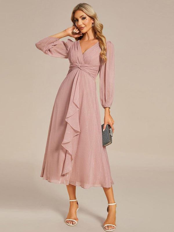 Glitter Twist Knot A-Line Evening Dress (Final Sale)