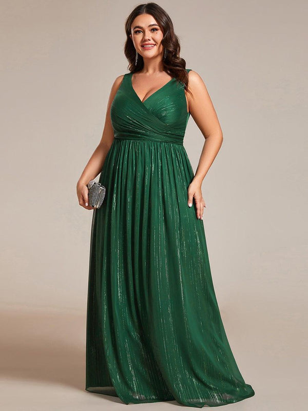 Plus Size V-Neck Sleeveless Evening Dresses