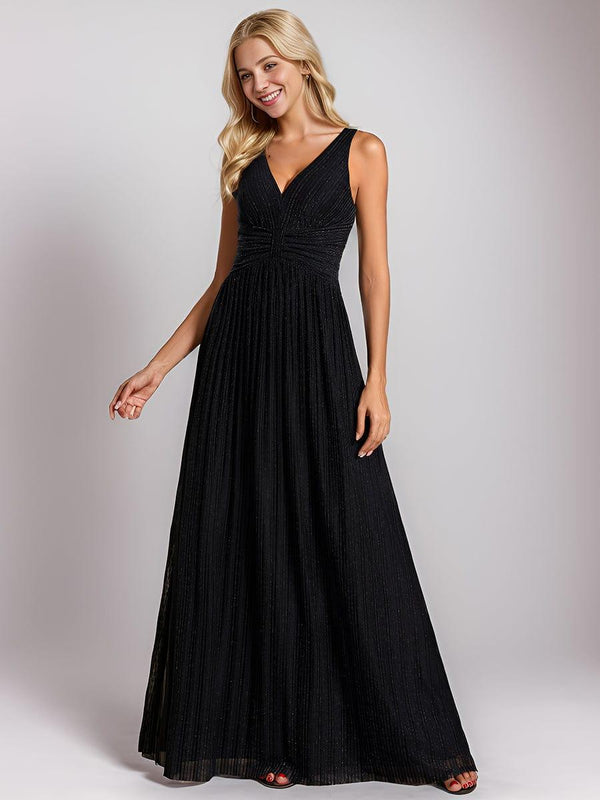 V-Neck Sleeveless A-Line Evening Dress
