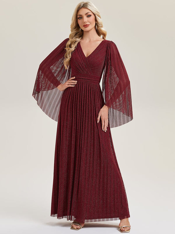 Deep V-Neck Batwing Sleeve Maxi Dress