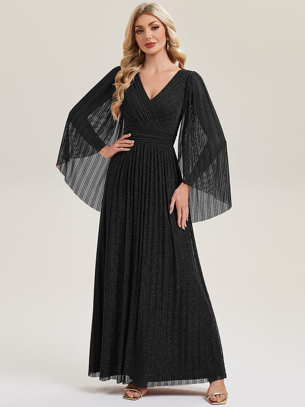 Deep V-Neck Batwing Sleeve Maxi Dress