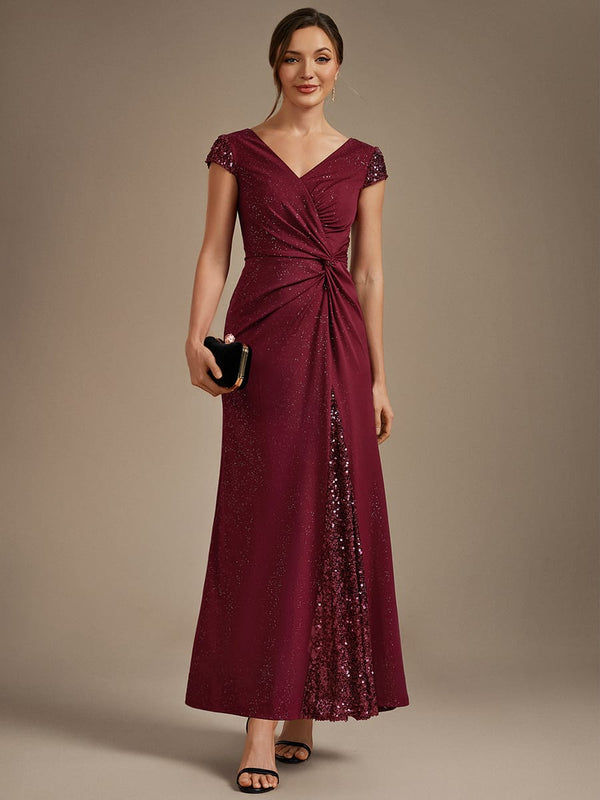 Knotted Knit Cap Sleeve Dress