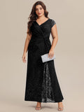 Plus Size Knotted Knit Cap Sleeve Dress