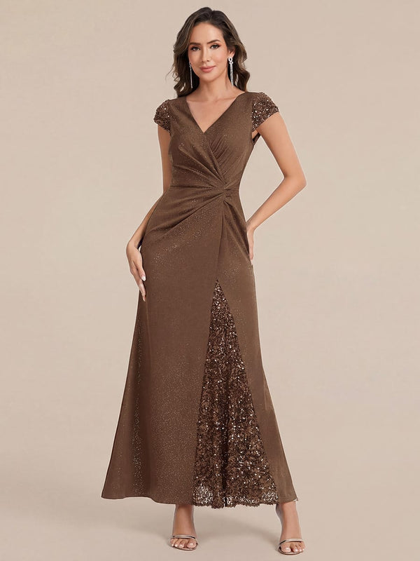 Knotted Knit Cap Sleeve Dress