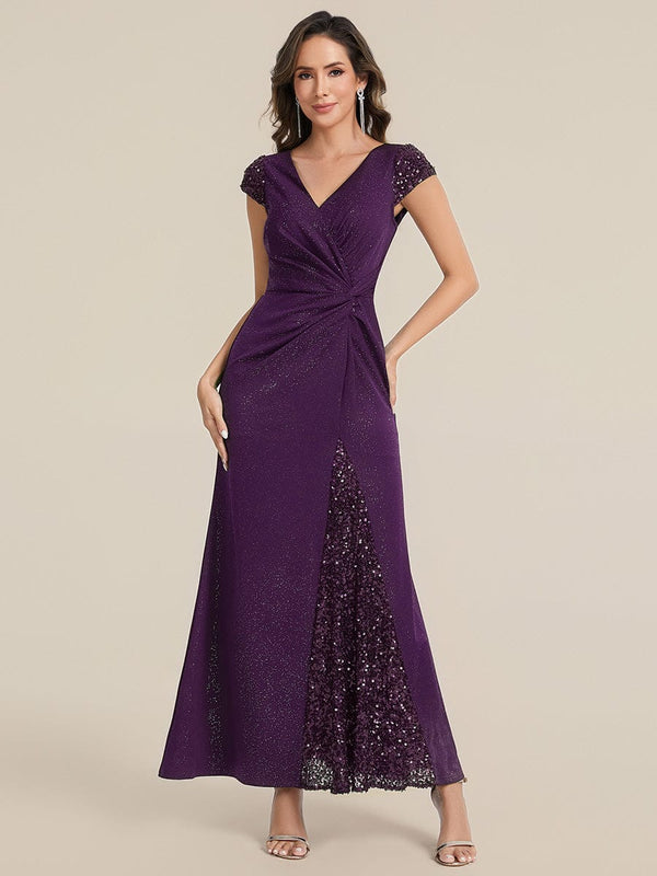 Knotted Knit Cap Sleeve Dress