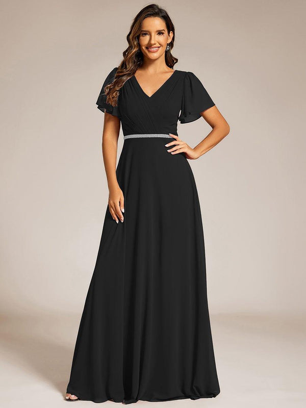 Chiffon A-Line Pleated Evening Dress