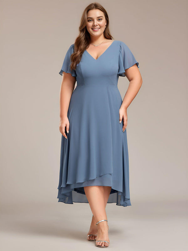 Plus Size High Low Chiffon Wedding Guest Dress