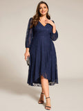 Plus Size High-Low Lace Wedding Guest Dress (Final Sale)