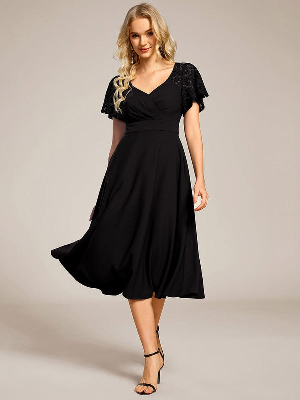Hollow Out Midi Wedding Guest Dress
