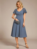 Hollow Out Midi Wedding Guest Dress With Pockets