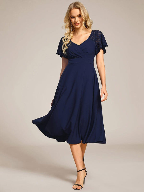 Hollow Out Midi Wedding Guest Dress