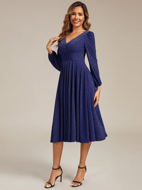 Long Lantern Sleeve Midi Guest Dress (Final Sale)