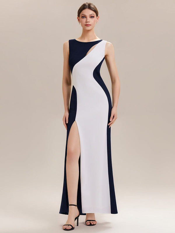 Cut-Out Detail Knit Sleeveless Dress