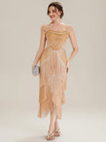See-through Sequin Sleeveless Dress