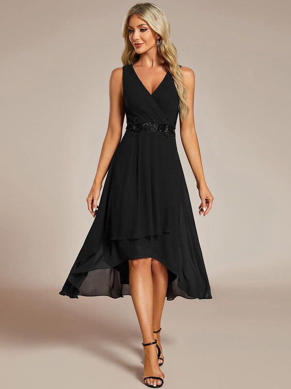 Sleeveless Chiffon High-Low Wedding Guest Dress