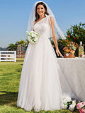 One-Shoulder Tulle Wedding Dresses featuring Applique