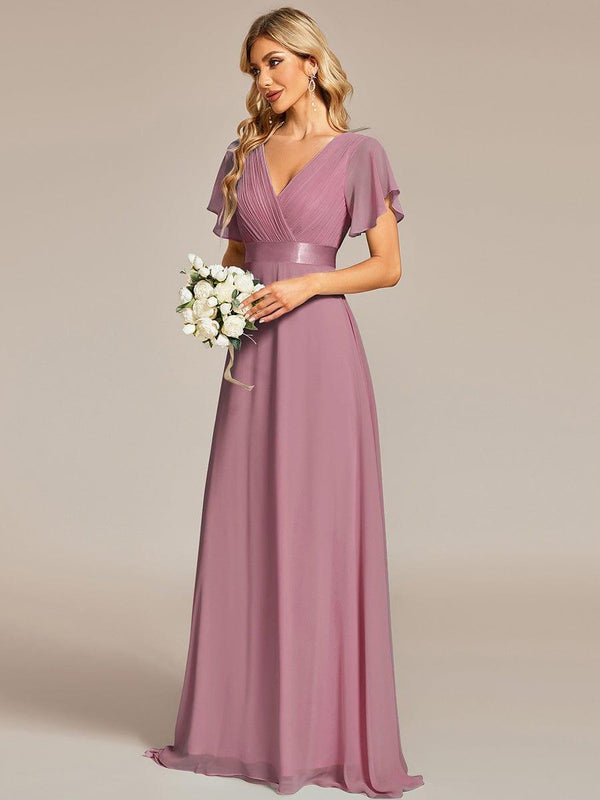 High Waist Maxi Chiffon Bridesmaid Dress