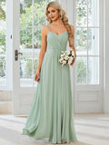 Multiway Chiffon Lace Bridesmaid Dress with Spaghetti Straps