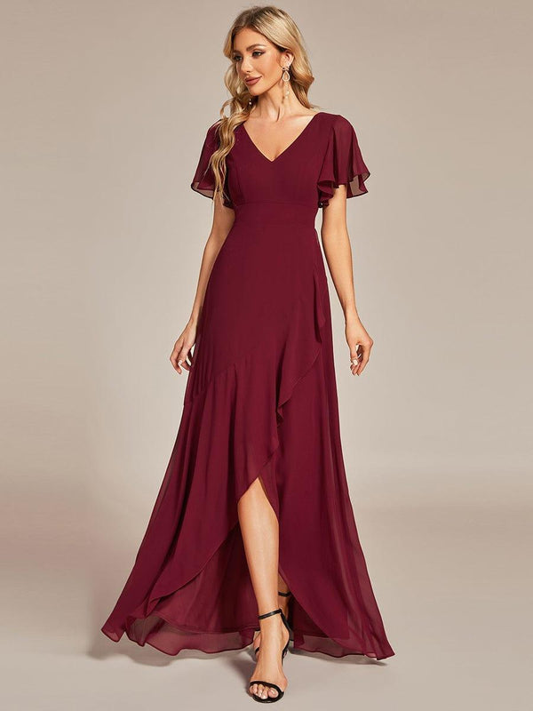 Charming Chiffon Bridesmaid Dress with Lotus Leaf Hemline (Final Sale)