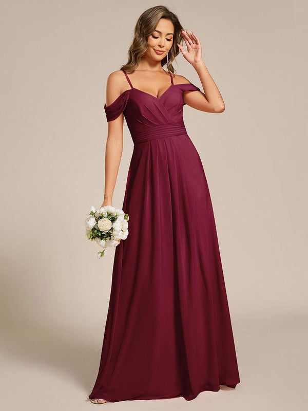 Multiway A-Line Off the Shoulder Chiffon Maxi Bridesmaid Dress