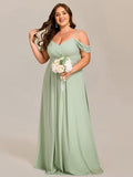 Plus Size Multiway A-Line Off the Shoulder Chiffon Maxi Bridesmaid Dress