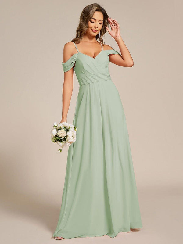Multiway A-Line Off the Shoulder Chiffon Maxi Bridesmaid Dress