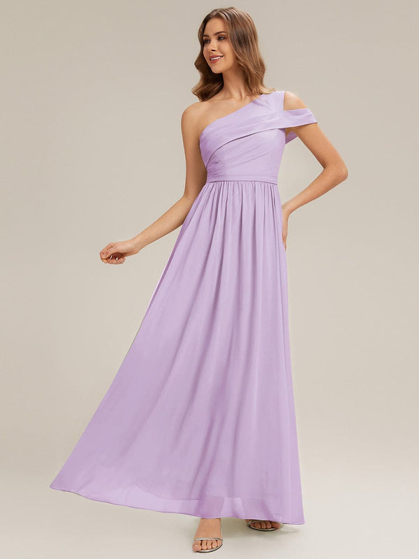 Asymmetrical Chiffon Sleeveless Maxi Dress