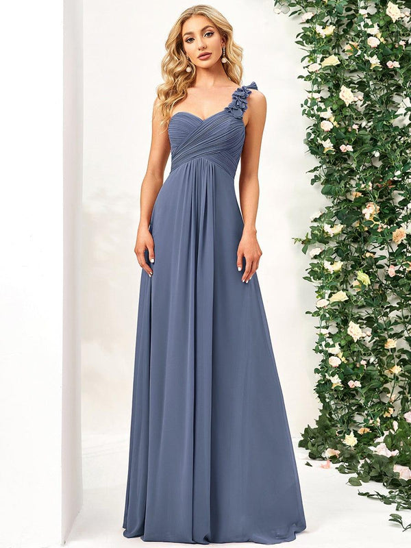 Chiffon One Shoulder Long Bridesmaid Dress