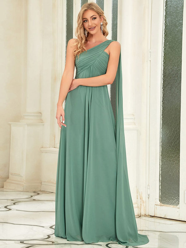 One Shoulder Maxi Bridesmaid Dresses