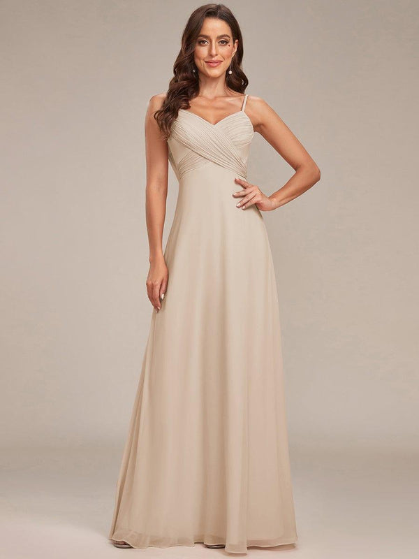 Sweetheart Draped Back Maxi Bridesmaid Dress