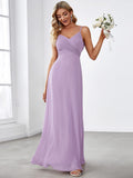 Sweetheart Draped Back Maxi Bridesmaid Dress