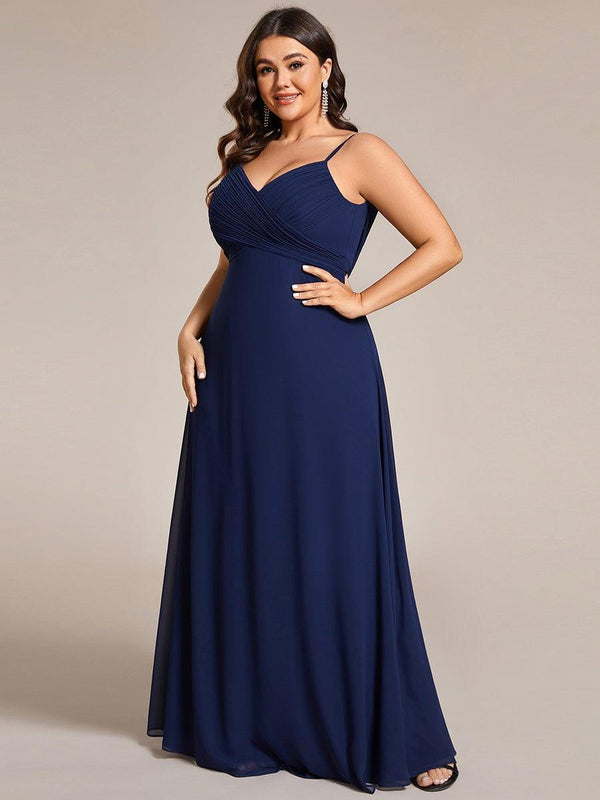 Plus Size Pleated Sweetheart Backless Floor Length Bridesmaid Dress