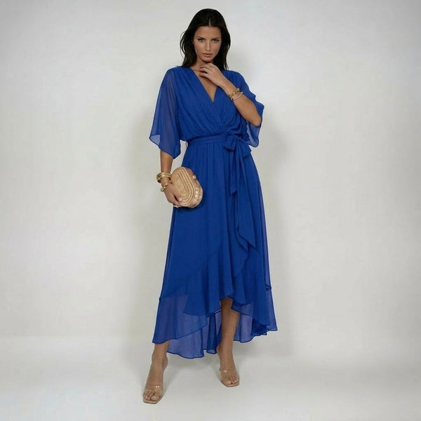 MARTA V-Neck Chiffon Dress