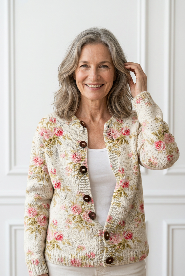 Kerensa Vintage Floral Knit Cardigan