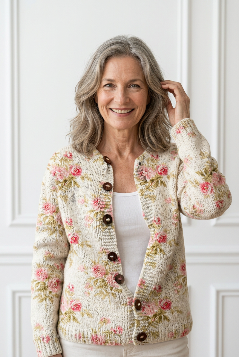 Kerensa Vintage Floral Knit Cardigan