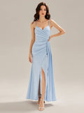 Flowing Ribbons Satin Evening Dress