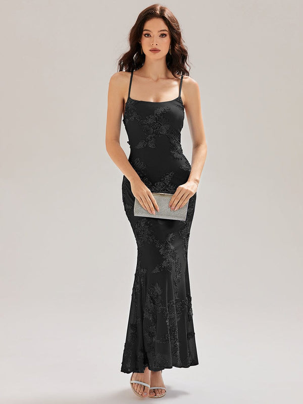 Backless Mesh Mermaid Evening Dress