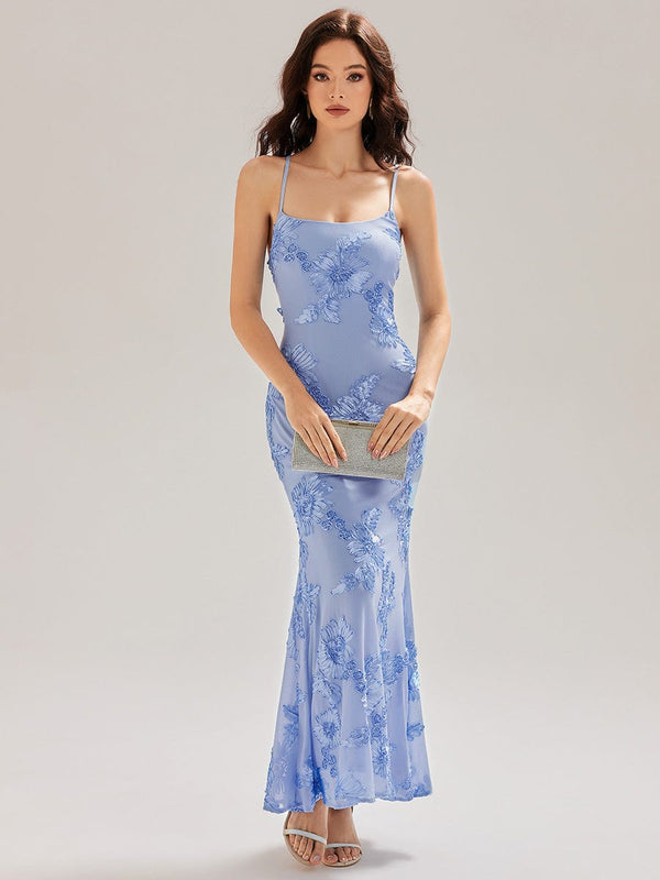 Backless Mesh Mermaid Evening Dress