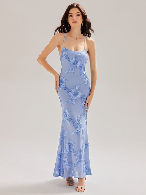 Backless Mesh Mermaid Evening Dress