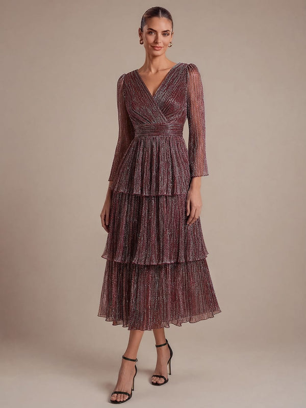 Tiered Tulle A Line Maxi Dress