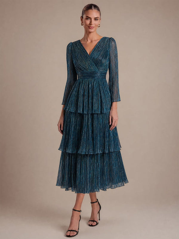 Tiered Tulle A Line Maxi Dress