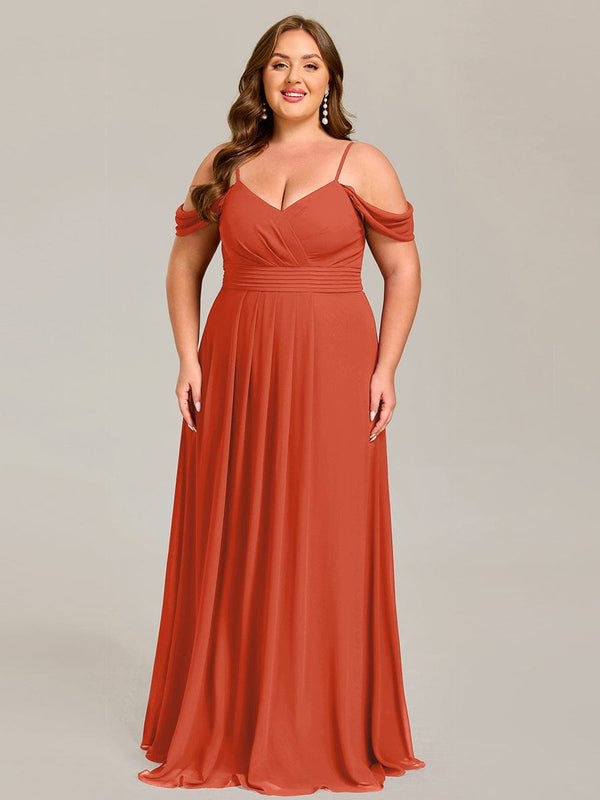 Plus Size Multiway A-Line Off the Shoulder Chiffon Maxi Bridesmaid Dress