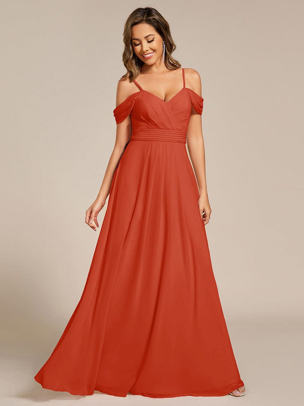 Multiway A-Line Off the Shoulder Chiffon Maxi Bridesmaid Dress