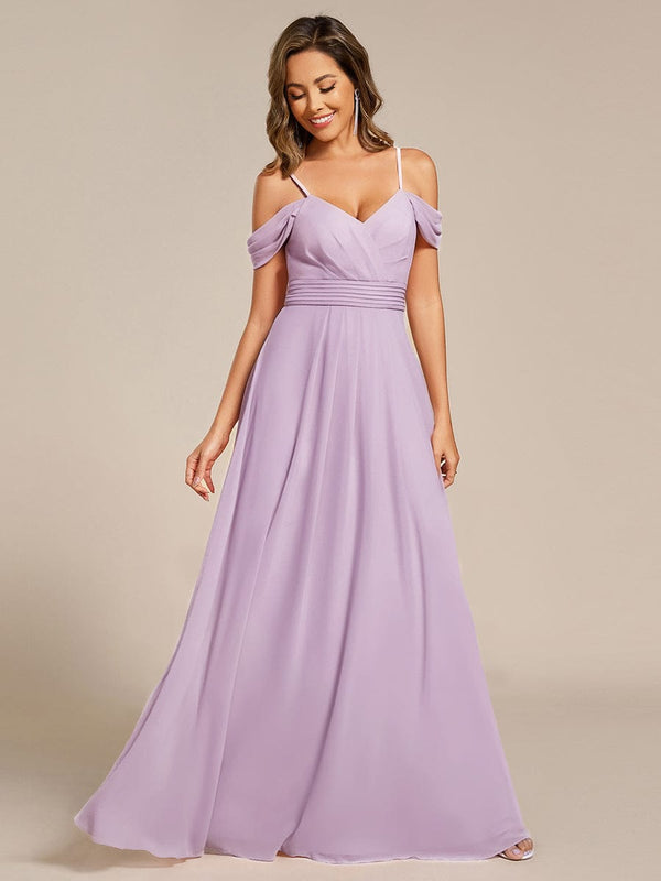 Multiway A-Line Off the Shoulder Chiffon Maxi Bridesmaid Dress