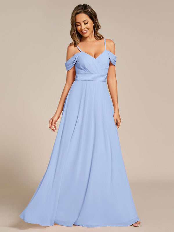 Multiway A-Line Off the Shoulder Chiffon Maxi Bridesmaid Dress