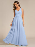 Sleeveless A-Line Chiffon Maxi Bridesmaid Dress