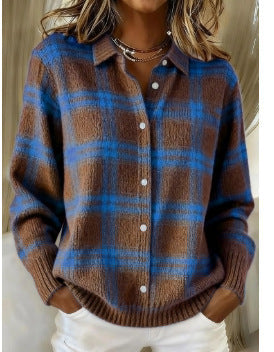 Lizza — Soft Hoodie Blouse with Check Pattern