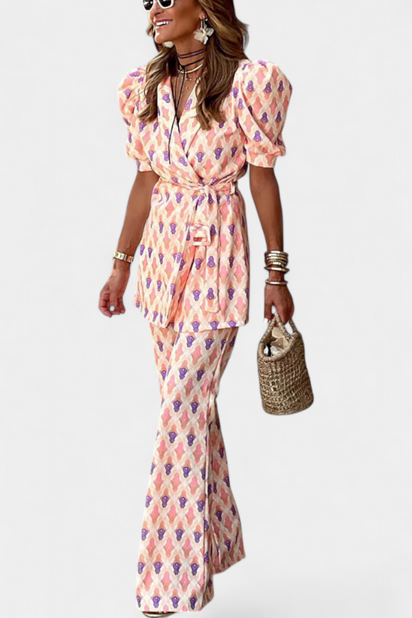 Araceli Printed Blazer and Flared Trouser Co-ord