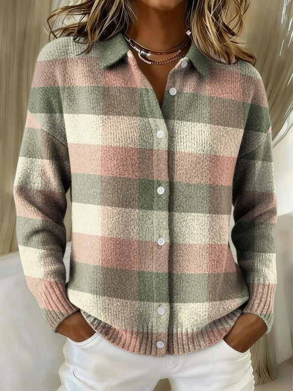 Noelia — Checkered Hoodie Blouse