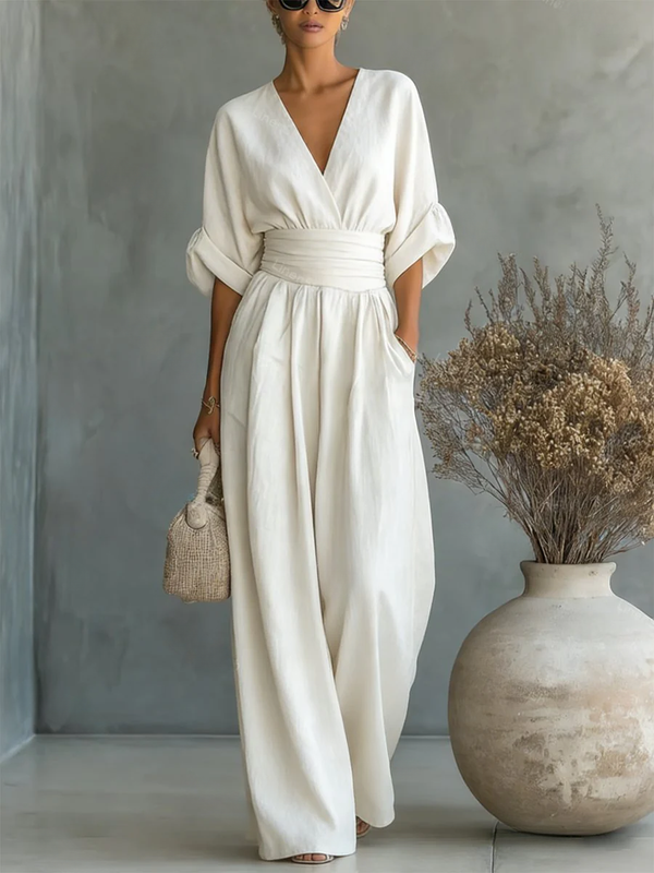Sofia Effortless V-Neck Jumpsuit